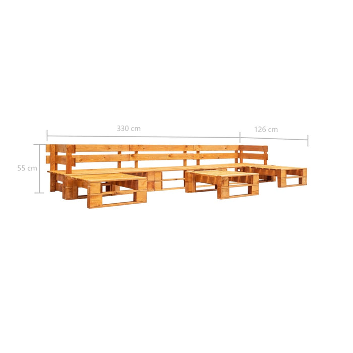 Set mobilier de grădină paleți, 6 piese, maro miere, lemn - WALTI WALTI