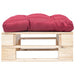 Taburet de grădină din paleți cu pernă roșie, natural, lemn - WALTI WALTI