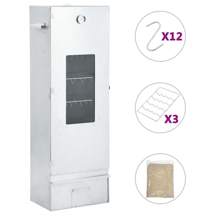 Afumătoare cuptor grătar cu 1 kg peleți lemn, 44,5x29x124 cm WALTI