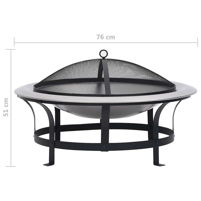 Vatră de foc de exterior cu grătar, 76 cm, oțel inoxidabil - WALTI WALTI