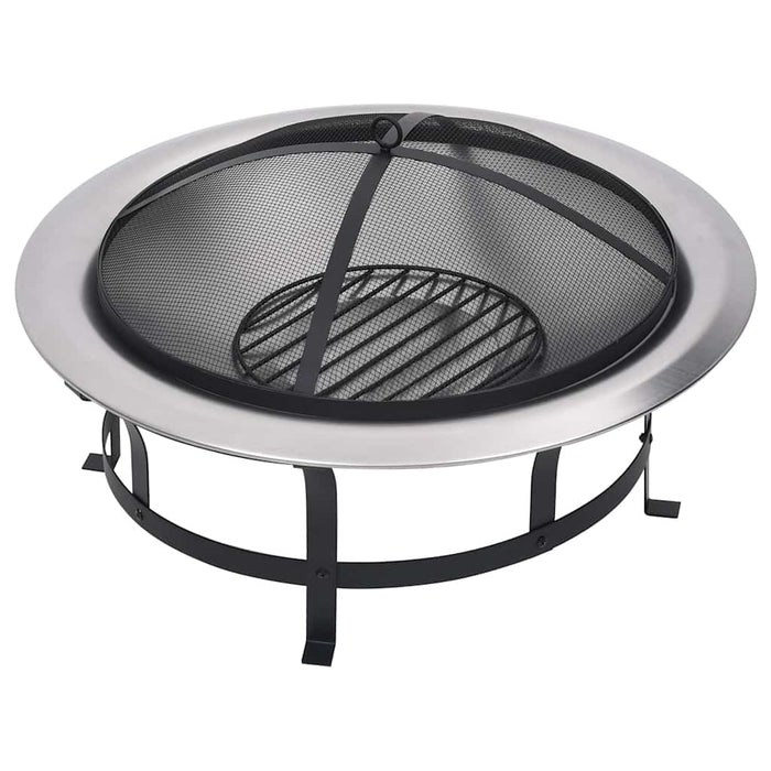Vatră de foc de exterior cu grătar, 76 cm, oțel inoxidabil - WALTI WALTI
