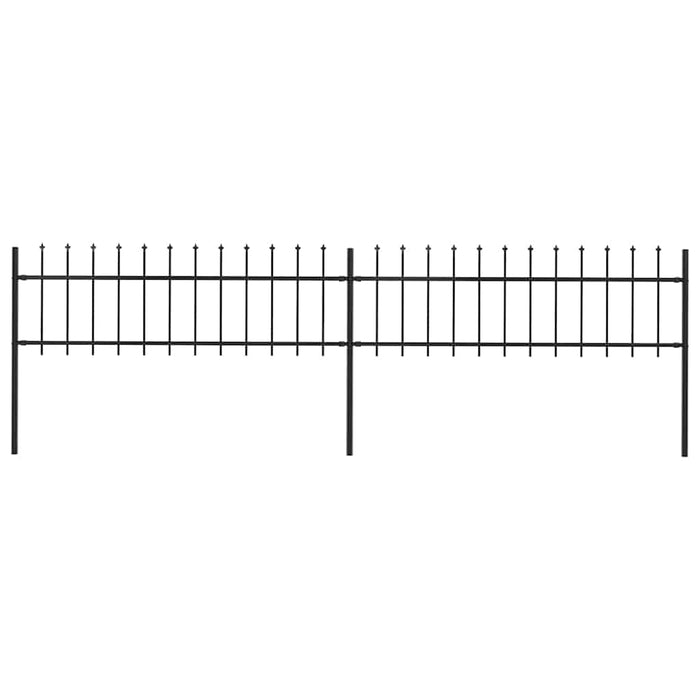 Gard de grădină cu vârf tip suliță din oțel, 359x60 cm, negru - WALTI WALTI