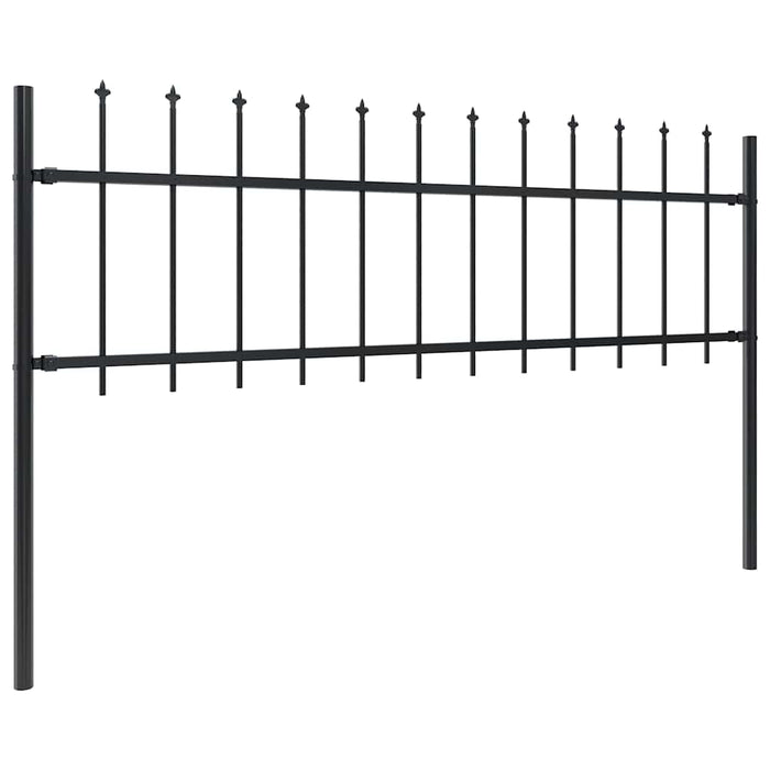 Gard de grădină cu vârf tip suliță din oțel 537x60 cm, negru WALTI