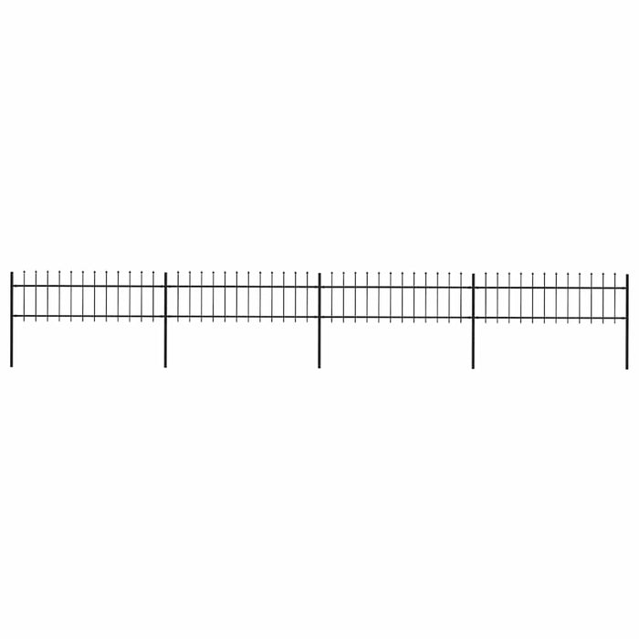 Gard de grădină cu vârf tip suliță din oțel 714,5x60 cm, negru - WALTI WALTI