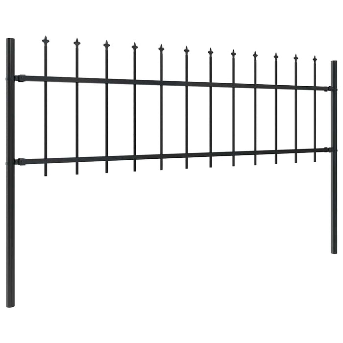 Gard de grădină cu vârf tip suliță din oțel 714,5x60 cm, negru - WALTI WALTI