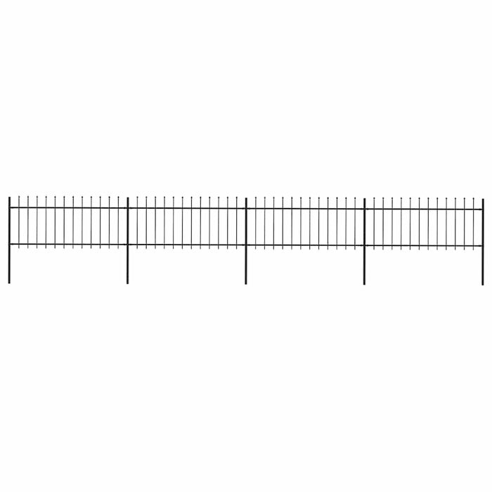 Gard de grădină cu vârf tip suliță din oțel 714,5x80 cm, negru - WALTI WALTI