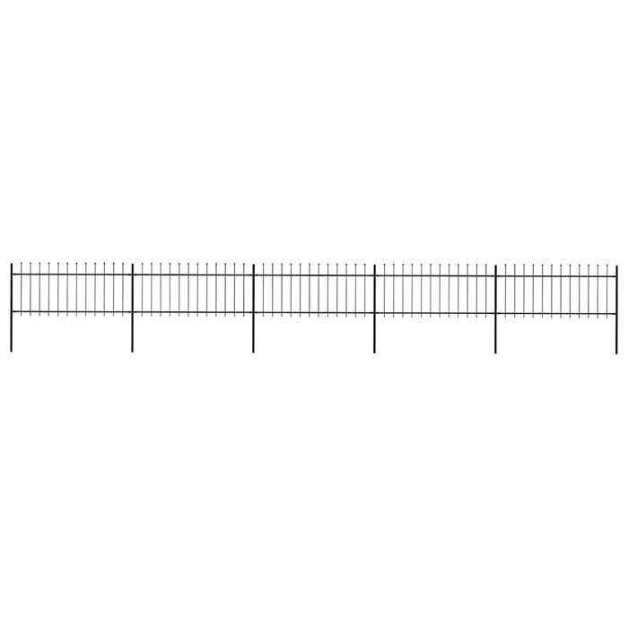 Gard de grădină cu vârf tip suliță din oțel 892,5x80 cm, negru - WALTI WALTI