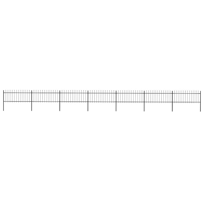 Gard de grădină cu vârf tip suliță din oțel 1248x80 cm negru - WALTI WALTI
