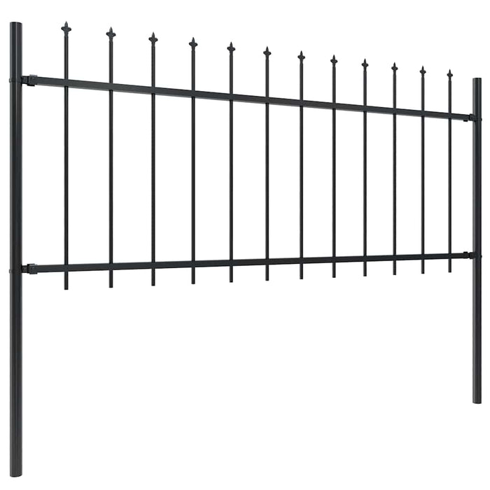 Gard de grădină cu vârf tip suliță din oțel 1426x80 cm, negru - WALTI WALTI