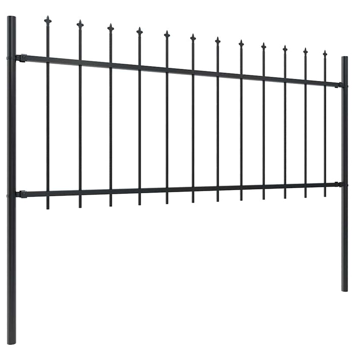 Gard de grădină cu vârf tip suliță din oțel 1781,5x80 cm, negru - WALTI WALTI