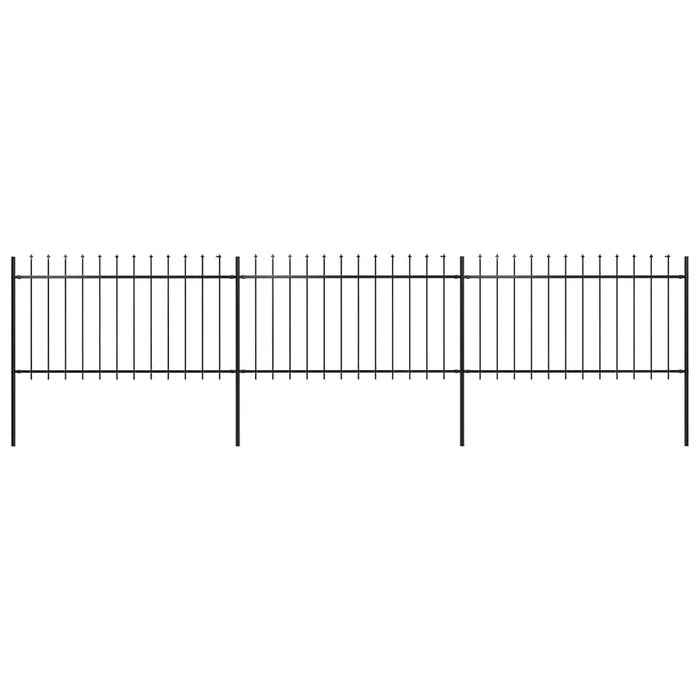 Gard de grădină cu vârf tip suliță din oțel 537x100 cm, negru - WALTI WALTI
