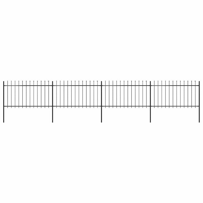Gard de grădină cu vârf tip suliță din oțel 714,5 x 100 cm, negru - WALTI WALTI