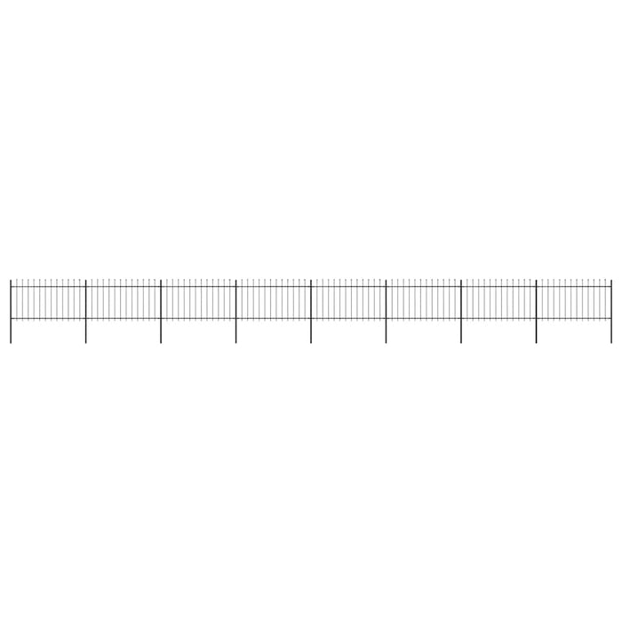 Gard de grădină cu vârf tip suliță din oțel 1426x100 cm, negru - WALTI WALTI