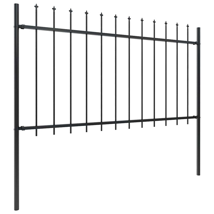 Gard de grădină cu vârf tip suliță din oțel 1426x100 cm, negru - WALTI WALTI