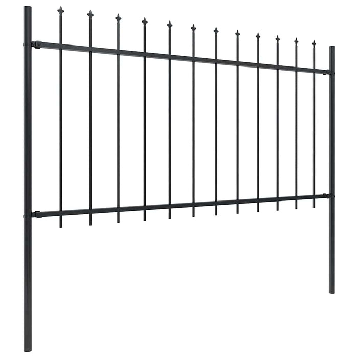 Gard de grădină cu vârf tip suliță din oțel 1603,5x100 cm, negru - WALTI WALTI
