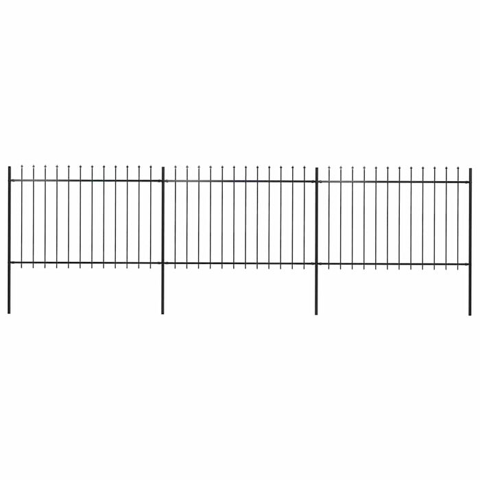 Gard de grădină cu vârf tip suliță din oțel 537x120 cm, negru - WALTI WALTI