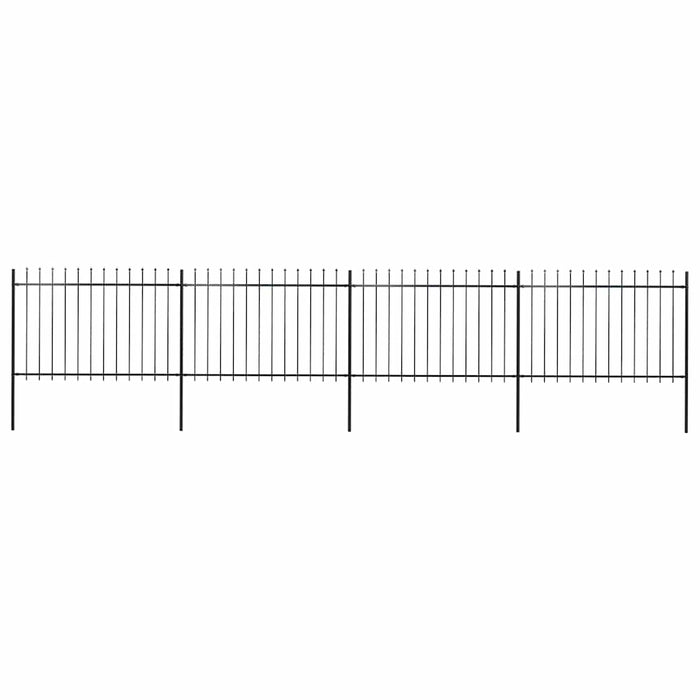 Gard de grădină cu vârf tip suliță din oțel 714,5x120 cm, negru - WALTI WALTI