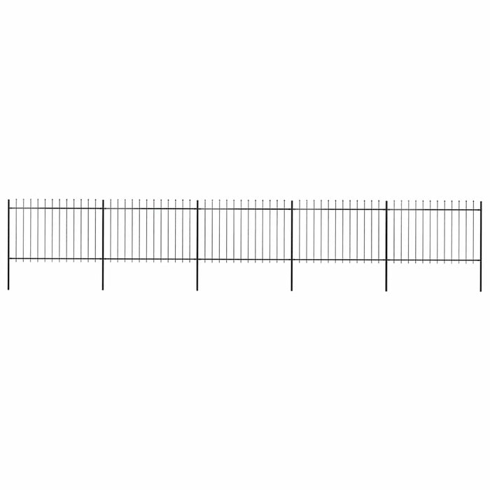 Gard de grădină cu vârf tip suliță din oțel 892,5x120 cm, negru - WALTI WALTI