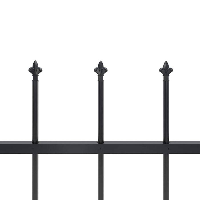 Gard de grădină cu vârf tip suliță din oțel 1070x120 cm, negru - WALTI WALTI