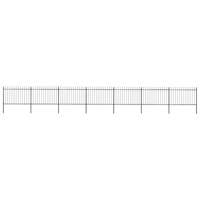 Gard de grădină cu vârf tip suliță din oțel 1248x120 cm, negru - WALTI WALTI