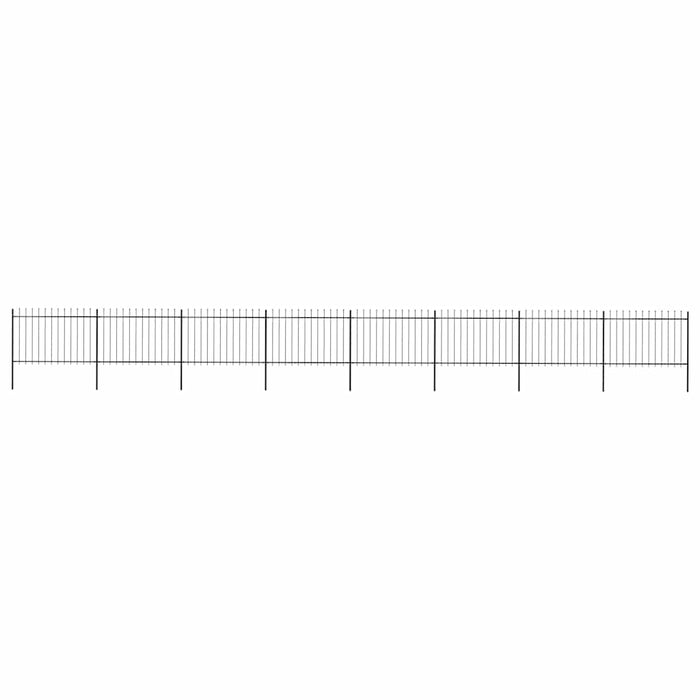 Gard de grădină cu vârf tip suliță din oțel 1426x120 cm, negru - WALTI WALTI
