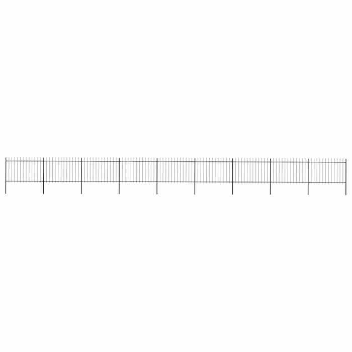 Gard de grădină cu vârf tip suliță din oțel 1603,5x120 cm, negru - WALTI WALTI