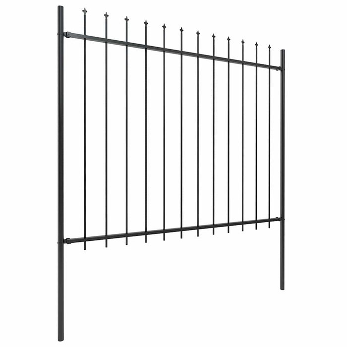 Gard de grădină cu vârf tip suliță, oțel, 537x150 cm, negru - WALTI WALTI