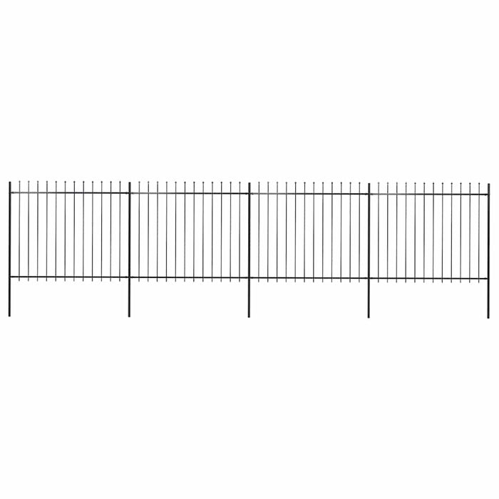 Gard de grădină cu vârf tip suliță din oțel 714,5x150 cm, negru - WALTI WALTI