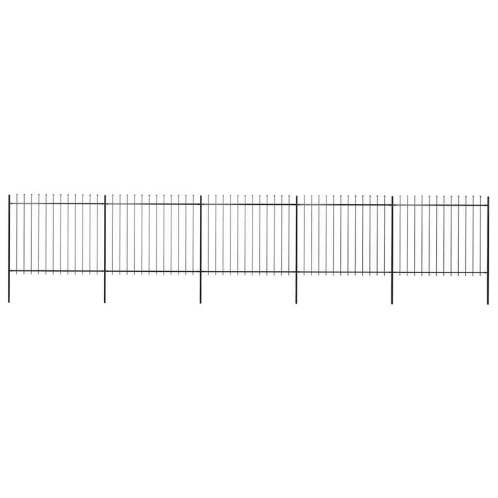 Gard de grădină cu vârf tip suliță din oțel 892,5x150 cm, negru - WALTI WALTI