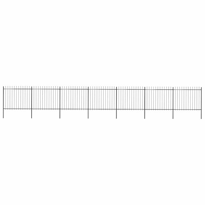 Gard de grădină cu vârf tip suliță din oțel 1248x150 cm, negru - WALTI WALTI