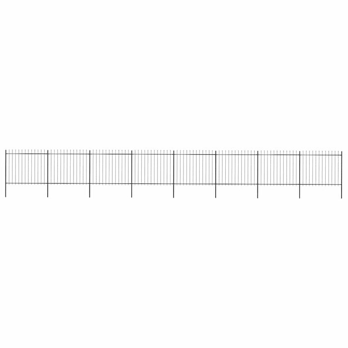 Gard de grădină cu vârf tip suliță din oțel 1426x150 cm, negru - WALTI WALTI