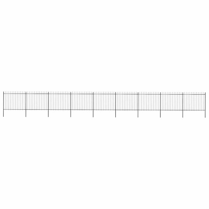 Gard de grădină cu vârf tip suliță din oțel 1603,5x150 cm, negru - WALTI WALTI
