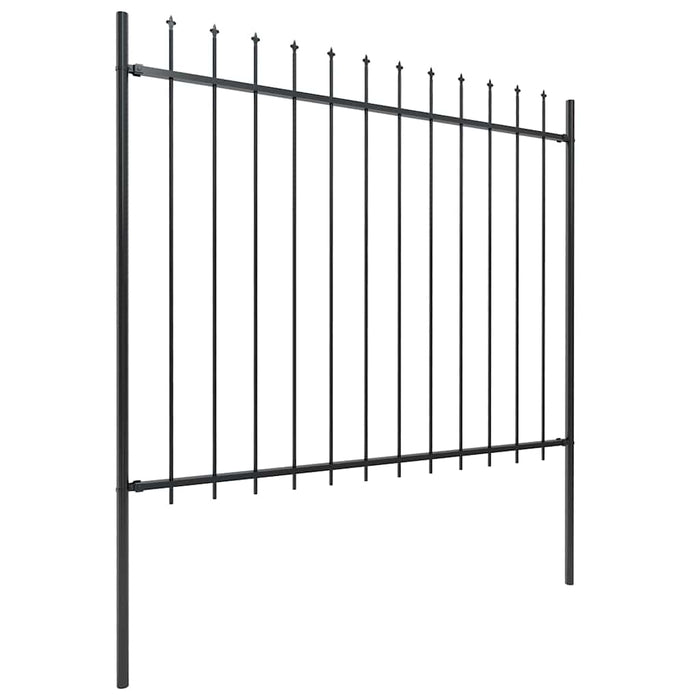 Gard de grădină cu vârf tip suliță din oțel 1603,5x150 cm, negru - WALTI WALTI