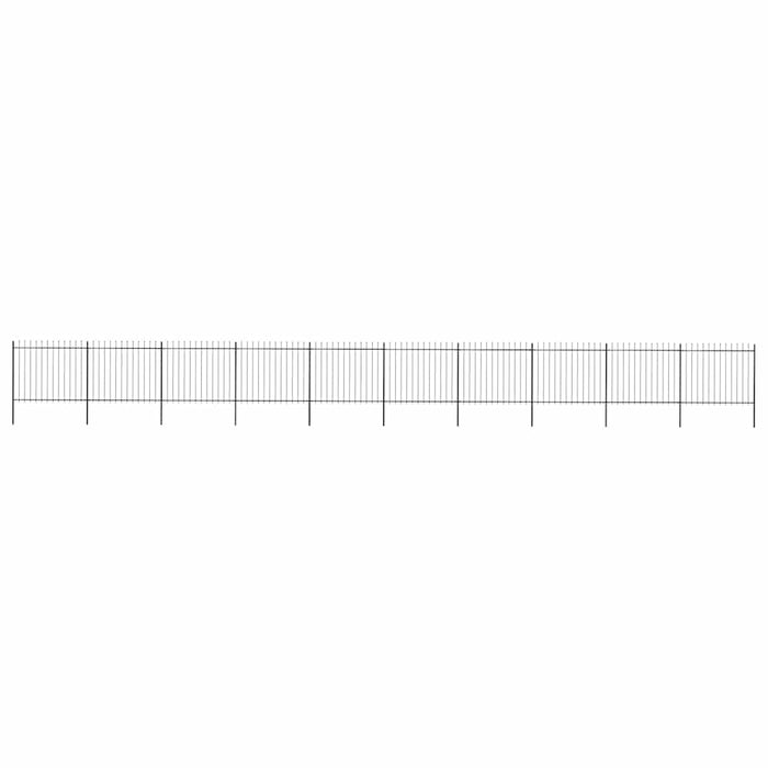 Gard de grădină cu vârf tip suliță din oțel 1781,5x150 cm, negru - WALTI WALTI