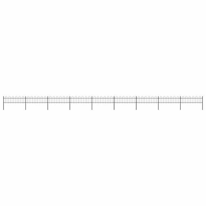 Gard de grădină cu vârf circular din oțel 1603,5x60 cm, negru - WALTI WALTI