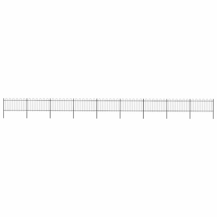 Gard de grădină cu vârf circular din oțel 1603,5x100 cm, negru - WALTI WALTI