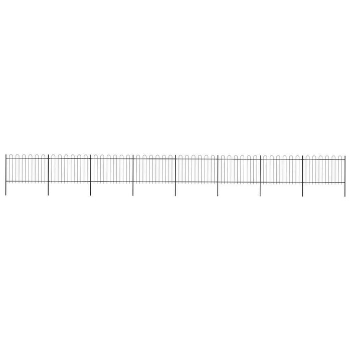 Gard de grădină cu vârf circular din oțel, 1426x120 cm, negru - WALTI WALTI