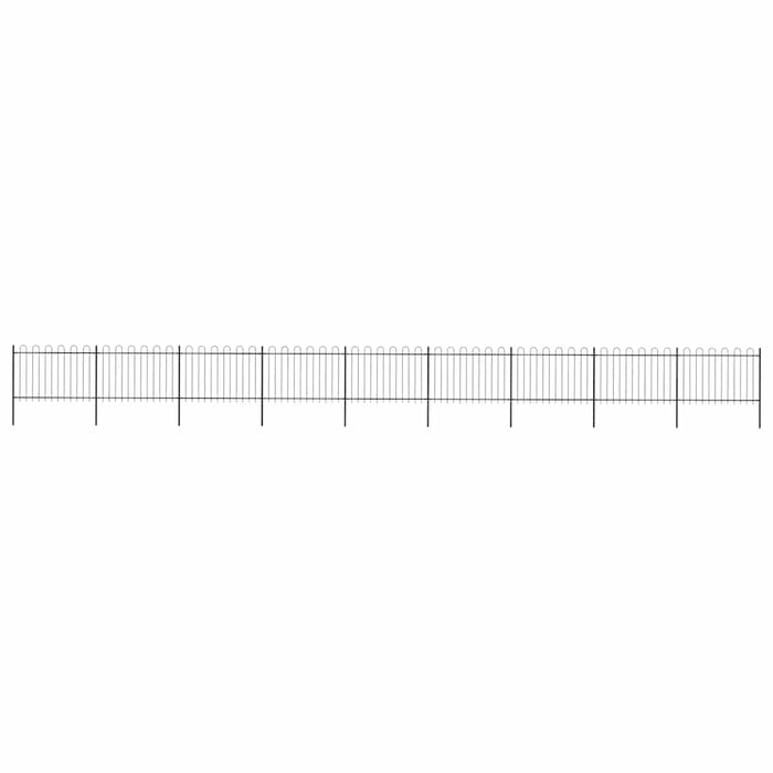 Gard de grădină cu vârf circular din oțel 1603,5x120 cm, negru - WALTI WALTI