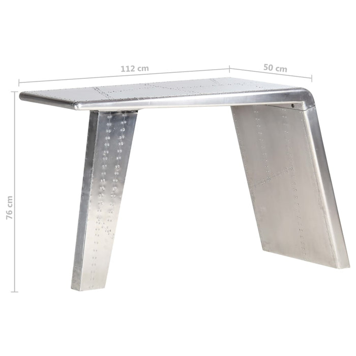 Birou, design aeronavă, argintiu, 112 x 50 x 76 cm, metal - WALTI WALTI