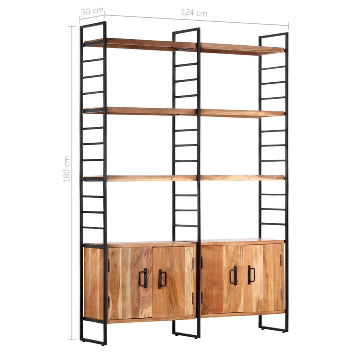 Bibliotecă cu 4 rafturi, 124x30x180 cm, lemn masiv de acacia - WALTI WALTI