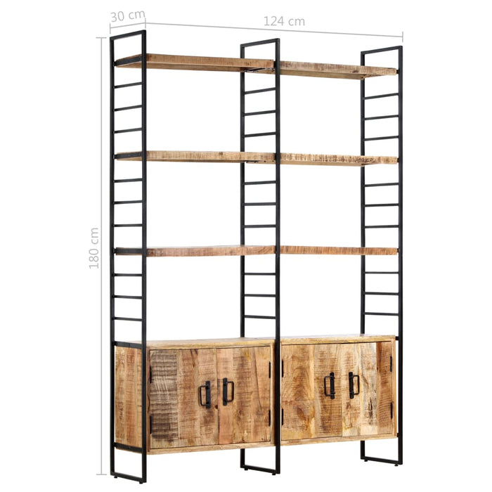 Bibliotecă cu 4 rafturi, 124x30x180 cm, lemn de mango nefinisat - WALTI WALTI