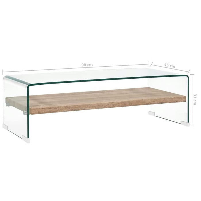 Măsuță de cafea, transparent, 98x45x31 cm, sticlă securizată - WALTI WALTI