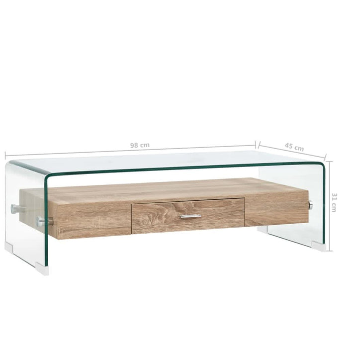 Măsuță de cafea, transparent, 98x45x31 cm, sticlă securizată - WALTI WALTI