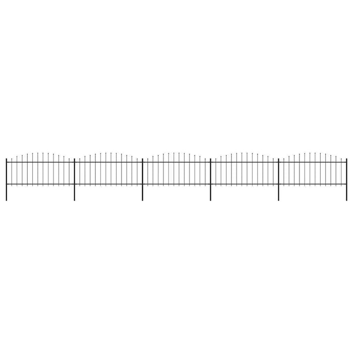 Gard de grădină cu vârf tip suliță din oțel 892,5x75 cm, negru - WALTI WALTI