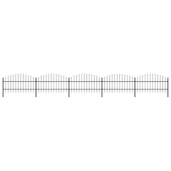 Gard de grădină cu vârf tip suliță din oțel 892,5x100 cm, negru - WALTI WALTI