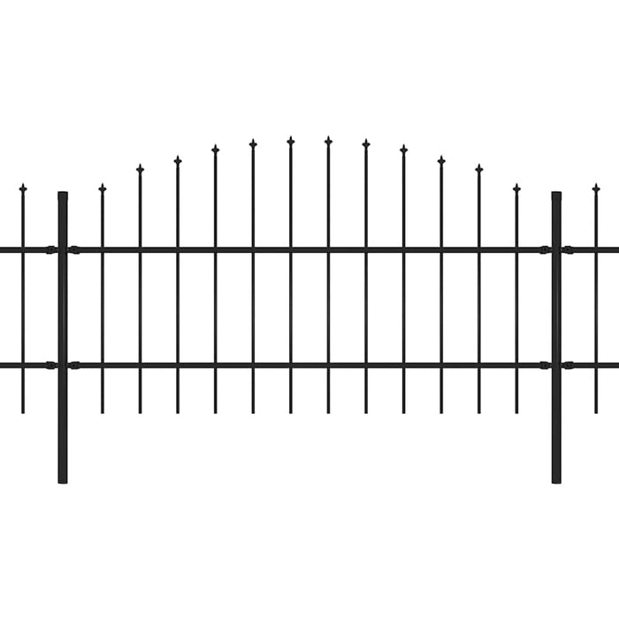 Gard de grădină cu vârf tip suliță din oțel 1603,5x100 cm, negru - WALTI WALTI