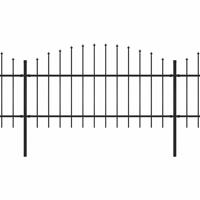 Gard de grădină cu vârf tip suliță din oțel 537x125 cm, negru - WALTI WALTI