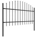 Gard de grădină cu vârf tip suliță din oțel 537x125 cm, negru - WALTI WALTI