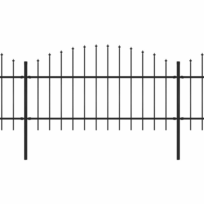 Gard de grădină cu vârf tip suliță din oțel 714,5x125 cm, negru - WALTI WALTI