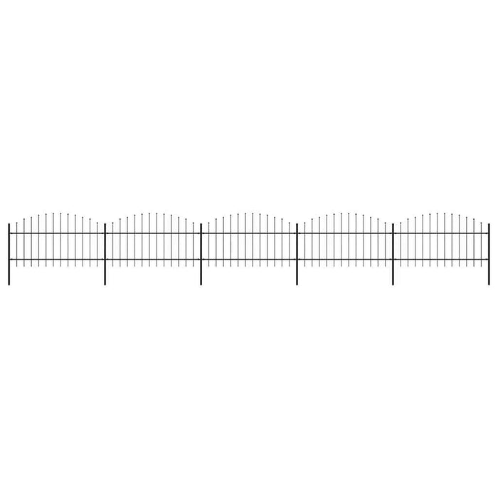 Gard de grădină cu vârf tip suliță din oțel 892,5x125 cm, negru - WALTI WALTI